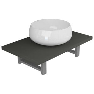 vidaXL Meuble de salle de bain en deux pi&egrave;ces C&eacute;ramique Gris