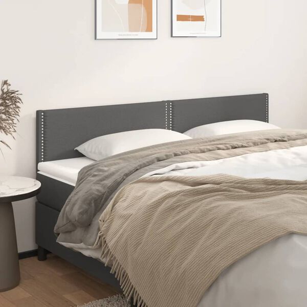 vidaXL T&ecirc;tes de lit Gris 180x5x78/88 cm Similicuir