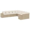 vidaXL Salon de jardin avec coussins 10 pcs beige r&eacute;sine tress&eacute;e