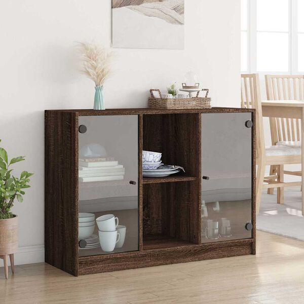 vidaXL Buffet ch&ecirc;ne marron 102x37x75,5 cm bois d'ing&eacute;nierie