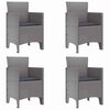 vidaXL Chaise de jardin 4 pc Gris clair Polypropyl&egrave;ne
