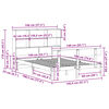 vidaXL Lit biblioth&egrave;que sans matelas 140x190 cm bois de pin massif