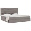 vidaXL Lit avec rangement et matelas Taupe 200 x 200 cm Polyester