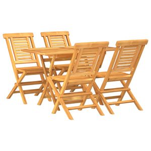 vidaXL Ensemble &agrave; manger de jardin 5 pcs Bois de teck massif