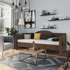 vidaXL Lit avec matelas et &eacute;clairage USB Marron fonc&eacute; Tissu 90x200 cm