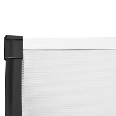 vidaXL Auvent de porte Noir et transparent 152,5x90 cm Polycarbonate