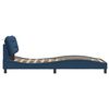 vidaXL Cadre de lit avec LED sans matelas Hvar bleu 90x190 cm tissu