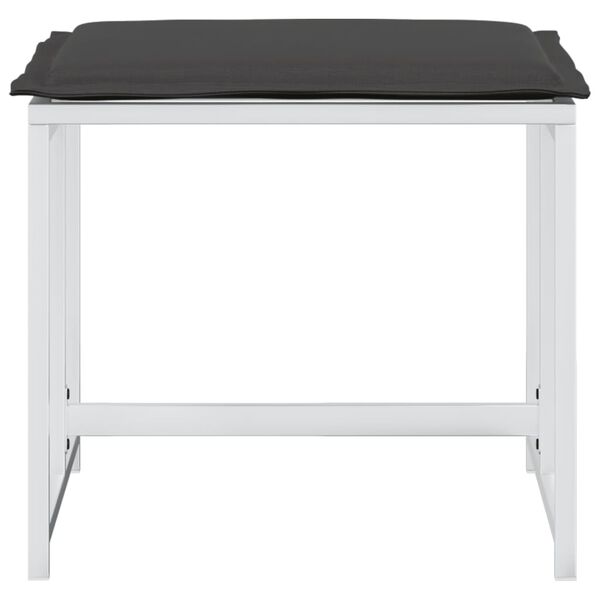 vidaXL Tabourets de jardin avec coussins 4pcs blanc acier et textilène