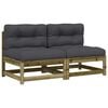 vidaXL Canap&eacute;s jardin sans accoudoirs coussins 2 pcs bois pin impr&eacute;gn&eacute;