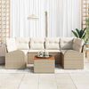 vidaXL Ensemble de canap&eacute; de jardin 7 pcs Beige et cr&egrave;me polyrotin