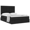 vidaXL Lit avec rangement et matelas Noir 140 x 190 cm Polyester