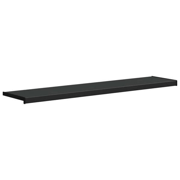 vidaXL Appui de fen&ecirc;tre Noir avec grain de bois 80 x 30 x 4,5 cm PVC