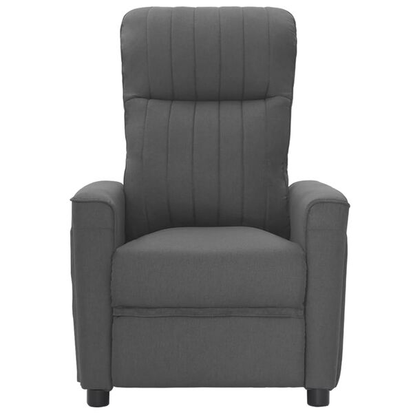 vidaXL Fauteuil de massage Gris fonc&eacute; Tissu