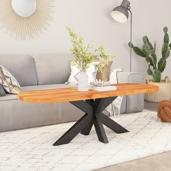 vidaXL Dessus de table 100x50x2,5 cm ovale bois massif d'acacia