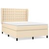 vidaXL Sommier &agrave; lattes de lit avec matelas Cr&egrave;me 140x190 cm Tissu