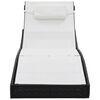 vidaXL Chaise longue avec oreiller R&eacute;sine tress&eacute;e Noir