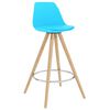 vidaXL Tabourets de bar lot de 4 bleu PP et bois de h&ecirc;tre massif