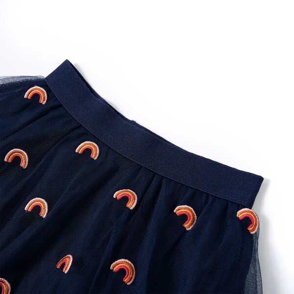 Jupe avec tulle pour enfants bleu marine 116