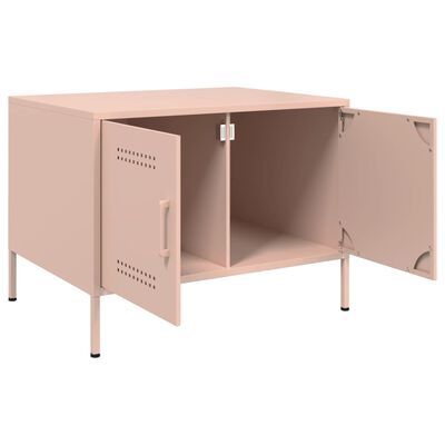 vidaXL Table basse rose 68x50x50,5 cm acier laminé à froid