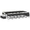 vidaXL Ensemble &agrave; manger de jardin 17 pcs coussins noir r&eacute;sine tress&eacute;e