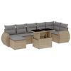 vidaXL Salon de jardin avec coussins 8 pcs beige r&eacute;sine tress&eacute;e