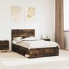 vidaXL Cadre de lit Ch&ecirc;ne fum&eacute; 120 x 190 cm Bois de pin massif