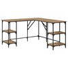 vidaXL Bureau Ch&ecirc;ne artisanal Bois d'ing&eacute;nierie 139 x 139 x 75 cm