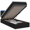 vidaXL Lit coffre avec matelas et LED Noir 90 x 200 cm Tissu