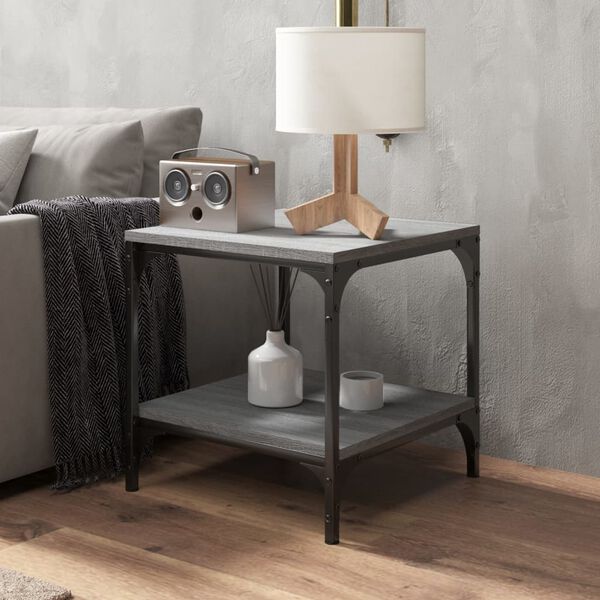 vidaXL Table basse Sonoma gris 50x50x40 cm Bois d'ing&eacute;nierie