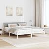 vidaXL Cadre de lit avec t&ecirc;te de lit Blanc et gris clair 200 x 200 cm