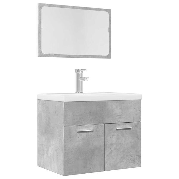 vidaXL Ensemble de meubles de salle de bain 2 pcs gris b&eacute;ton