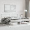 vidaXL Cadre de lit m&eacute;tal sans matelas et pied de lit blanc 183x213 cm