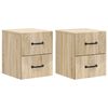 vidaXL Cabinet de chevet mural 2 pc Ch&ecirc;ne Sonoma 34,5 x 33 x 40 cm