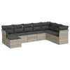 vidaXL Salon de jardin 8 pcs avec coussins gris clair r&eacute;sine tress&eacute;e