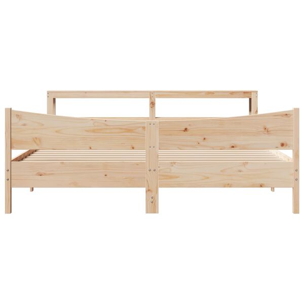 vidaXL Cadre de lit avec t&ecirc;te de lit 200x200 cm Bois de pin massif