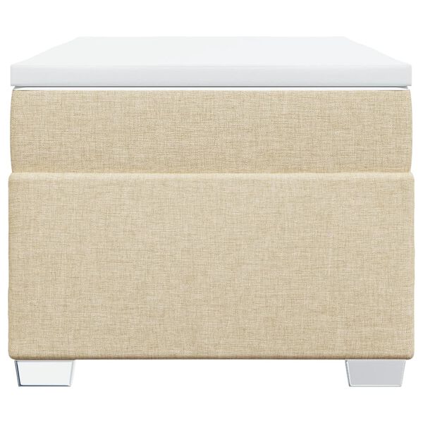 vidaXL Sommier &agrave; lattes de lit et matelas Cr&egrave;me 90x190 cm Tissu