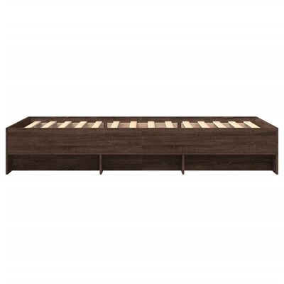 vidaXL Cadre de lit sans matelas chêne marron 75x190cm bois ingénierie