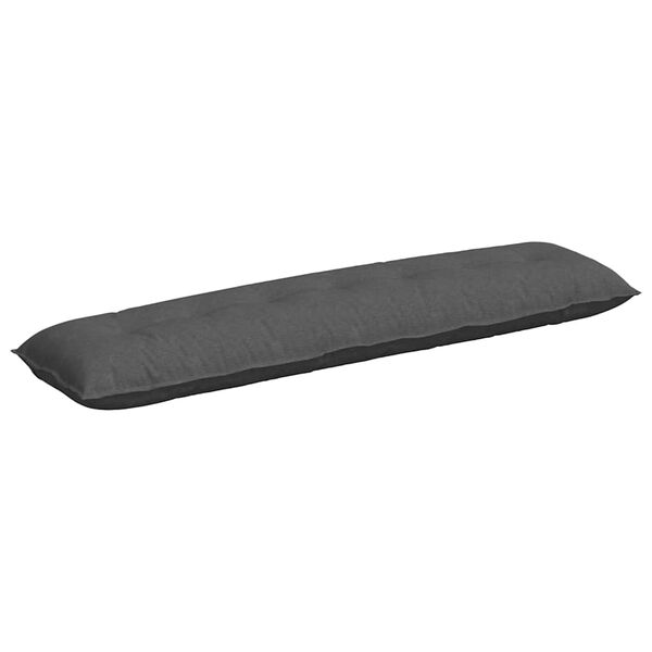 vidaXL Coussin de Dos Gris fonc&eacute; 200 x 50 cm Tissu en velours c&ocirc;tel&eacute;