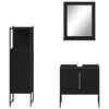 vidaXL Ensemble d'armoires salle de bain 3 pcs noir bois d'ing&eacute;nierie