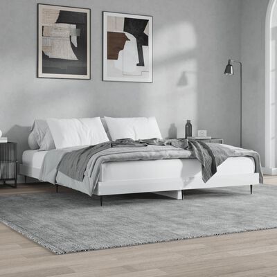 vidaXL Cadre de lit sans matelas blanc brillant 200x200 cm