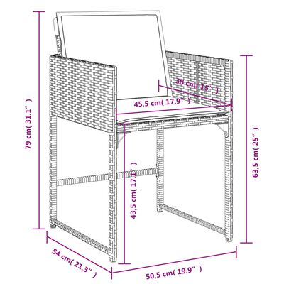 vidaXL Ensemble à manger de jardin et coussins 15 pcs mélange beige