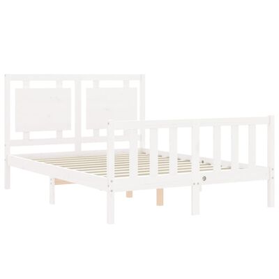 vidaXL Cadre de lit sans matelas blanc 140x200 cm bois de pin massif