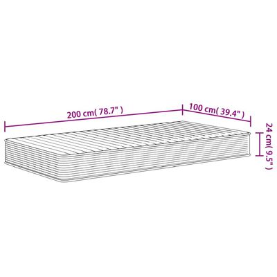 vidaXL Matelas en mousse moyennement doux 100x200 cm