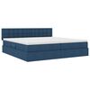 vidaXL Lit avec rangement et LED avec matelas Bleu 200 x 200 cm tissu