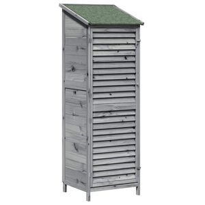 vidaXL Abri de jardin Gris 59 x 56 x 176 cm Bois de Sapin Massif