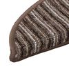 vidaXL Tapis d'escalier auto-adh&eacute;sifs 15 pcs Marron 56 x 17 x 3 cm