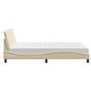 vidaXL Lit avec matelas Hanko cr&egrave;me 140x200 cm tissu