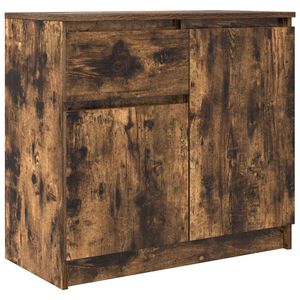 vidaXL Buffet avec tiroir ch&ecirc;ne fum&eacute; 71x35x65 cm bois d'ing&eacute;nierie