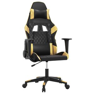 vidaXL Chaise de jeu Noir et dor&eacute; Similicuir