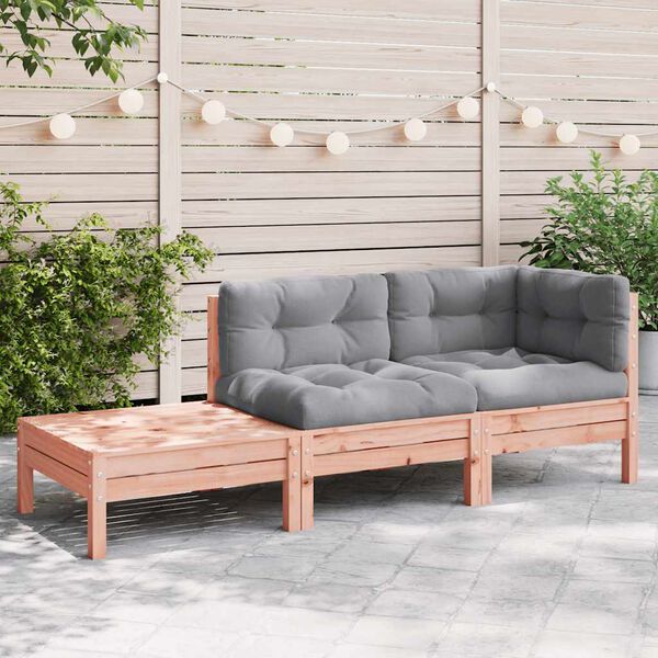 vidaXL Canapé de jardin et coussins repose-pied bois massif douglas